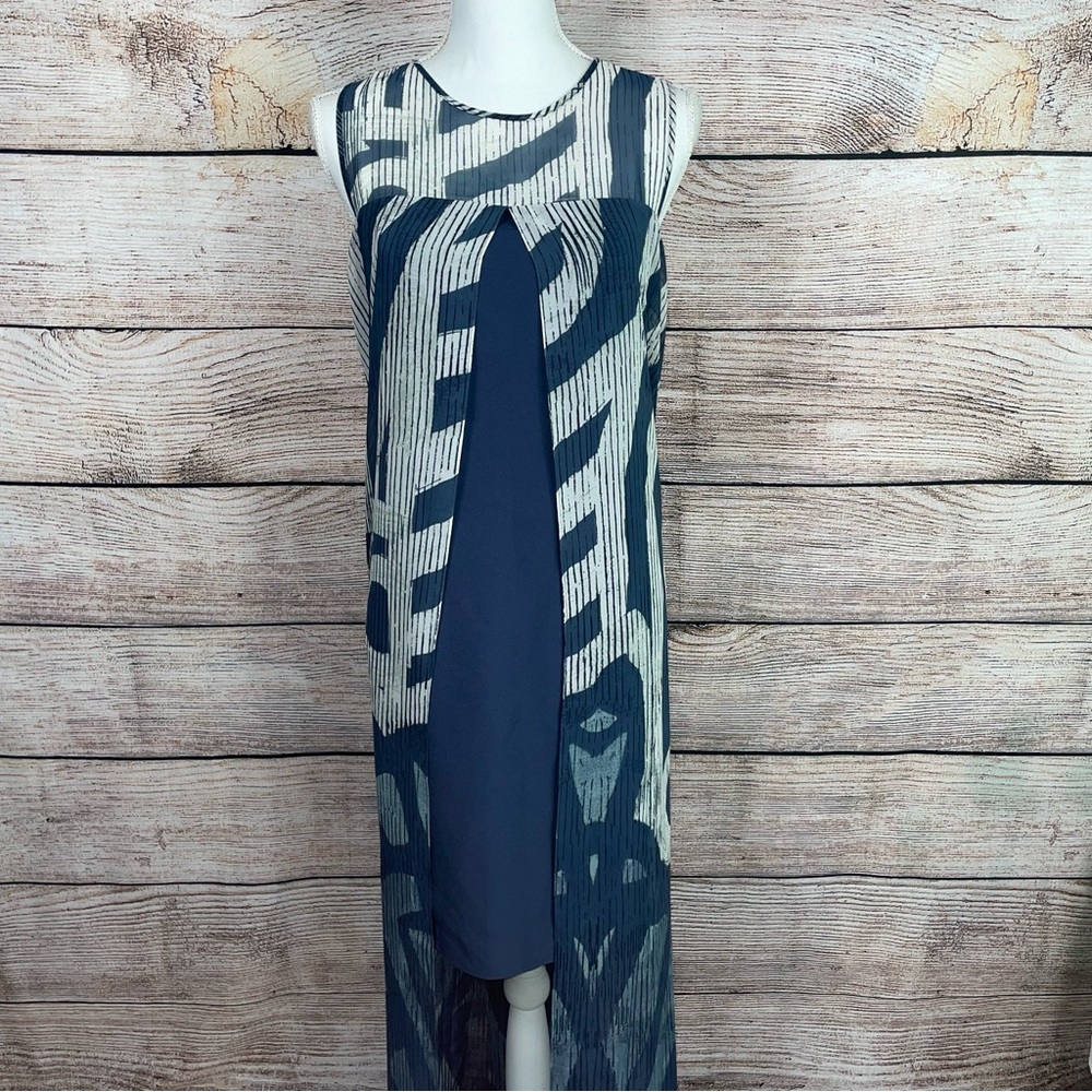 NWT Nic+Zoe blue dress with attached overlay